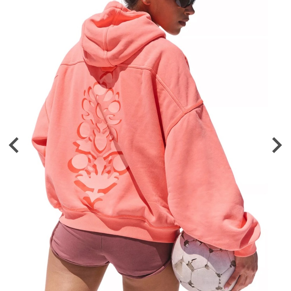 FP Movement by Free People Final Call Neon Coral Combo Hoodie, XS NWT 🤩